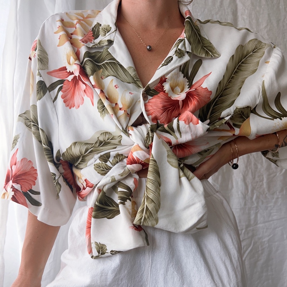 Hawaiian tropic oversized vintage Aloha shirt